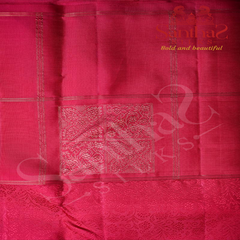 RUBY PINK COLOUR BODY FLORAL EMBOSED PATTERN COPPER ZARI BUTTA WITH SELF BLOUSE