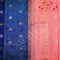 TEAL BLUE COLOUR BODY COIN ZARI BUTTA WITH CONTRAST BLOUSE