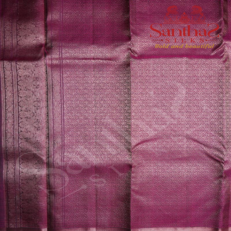 FOREST GREEN COLOUR BODY COPPER COIN ZARI BUTTA WITH CONTRAST BLOUSE & BORDER