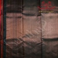 PINKISH ORANGE COLOUR BODY COPPER ZARI SELF PATTERN WITH CONTRAST BLOUSE & BORDER