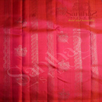 PINKISH ORANGE COLOUR BODY COPPER ZARI BUTTA WITH CONTRAST BLOUSE