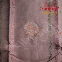 DUSTY GRAY COLOUR BODY COPPER TREE BUTTA WITH CONTRAST BLOUSE