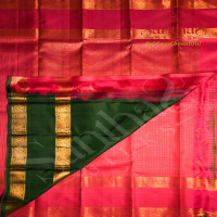 ROSE COLOUR BODY WITH SMALL CHECKED BOX AND GREEN COLOUR CONTRAST BLOUSE