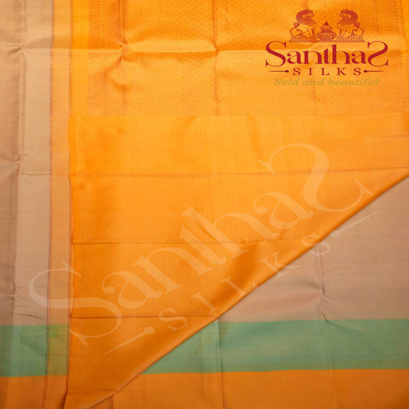 GREY COLOUR WITH SMALL BUTTAS AND YELLOW COLOUR CONTRAST BLOUSE