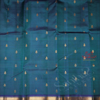 ONE SIDE BORDER DARK BLUE COLOUR BODY GOLDEN MANGO ZARI BUTTAS WITHOUT BLOUSE