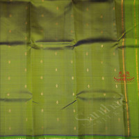 ONE SIDE BORDER GREENISH BLUE COLOUR BODY WITH GOLDEN ZARI BUTTA & WITHOUT BLOUSE