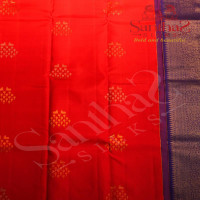 BORDERLESS RANI PINK COLOUR BODY WITH GOLDEN & SILVER ZARI RABBIT AND FLOWER MOTIFS WITH CONTRAST BLOUSE