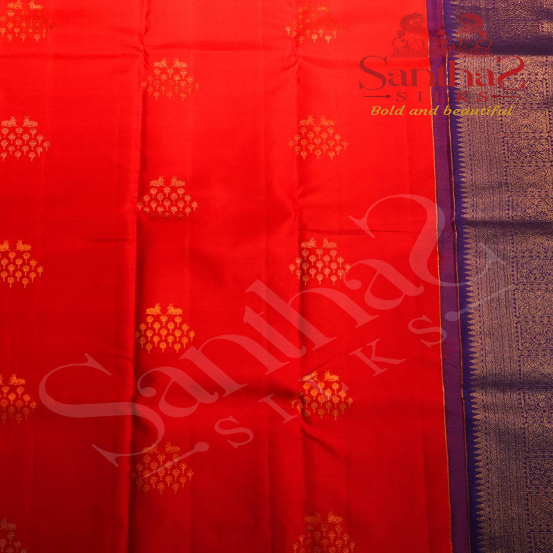 BORDERLESS RANI PINK COLOUR BODY WITH GOLDEN & SILVER ZARI RABBIT AND FLOWER MOTIFS WITH CONTRAST BLOUSE