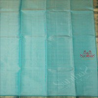 ICE BLUE COLOUR BODY WITH PLAIN STRIPS WITH SELF BLOUSE & BORDER