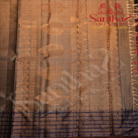 GREY COLOUR BODY WITH GOLDEN ZARI LEAF MOTIFS AND CONTRAST BLOUSE