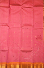 ONE SIDE BORDER LIGHT PINK COLOUR BODY WITH GOLDEN ZARI BUTTA WITHOUT BLOUSE