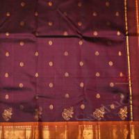 ONE SIDE BORDER DARK PURPLE COLOUR BODY WITH GOLDEN ZARI BUTTA & WITHOUT BLOUSE