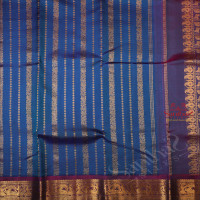 ONE SIDE BORDER PEPSI BLUE COLOUR BODY WITH GOLDEN ZARI BUTTA & WITHOUT BLOUSE