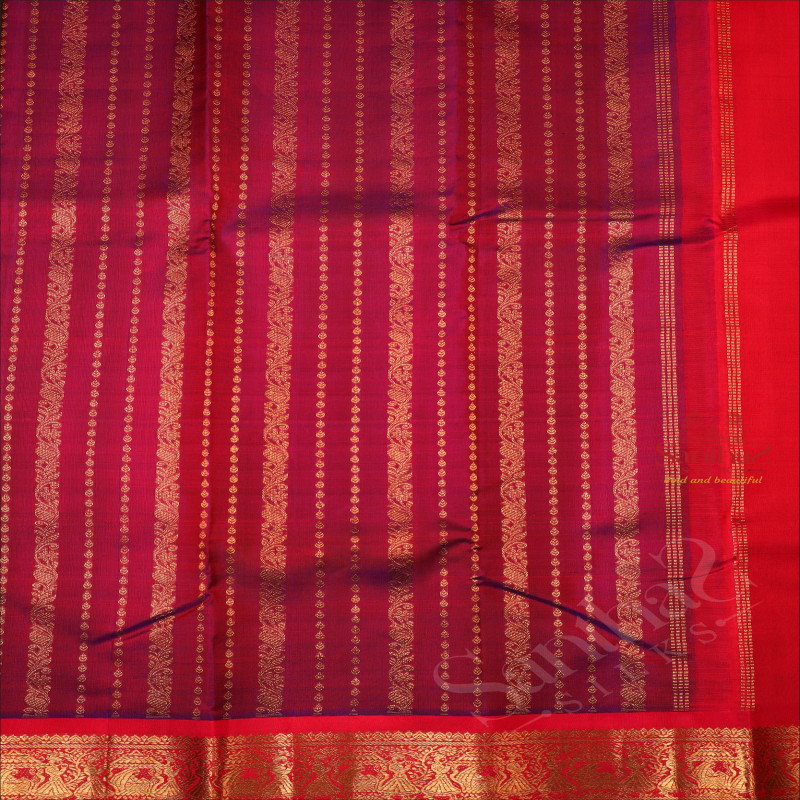 ONE SIDE BORDER MAGENTA COLOUR BODY WITH GOLDEN ZARI BUTTA & WITHOUT BLOUSE