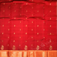 MAROON COLOUR BODY WITH GOLDEN ZARI BUTTAS & SINGLE SIDE BORDER AND CONTRAST PALLU WITHOUT BLOUSE