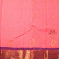 FIERY ROSE COLOUR BODY WITH GOLDEN ZARI BUTTAS & SINGLE SIDE BORDER AND CONTRAST PALLU WITHOUT BLOUSE