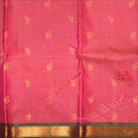 DUSTY PINK COLOUR BODY WITH GOLDEN ZARI BUTTA WITH CONTRAST BLOUSE & BORDER