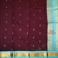 ONESIDE BORDER PURPLE COLOUR BODY WITH GOLDEN ZARI BUTTA & WITHOUT BLOUSE