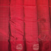 LIGHT MAROON COLOUR CHECKED BODY WITH FLORAL PATTERN BUTTA WITH CONTRAST BLOUSE