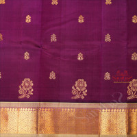 MULBERRY COLOUR BODY WITH GOLDEN ZARI BUTTAS & SINGLE SIDE BORDER AND CONTRAST PALLU WITHOUT BLOUSE