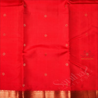 BRIGHT RED COLOUR BODY WITH SMALL BUTTAS AND SELF COLOUR PALLU WITH SELF COLOUR BLOUSE