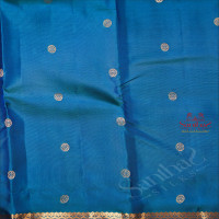 PEACOCK BLUE COLOUR BODY WITH SMALL BUTTAS AND SELF COLOUR PALLU WITH SELF COLOUR BLOUSE