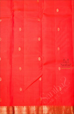 ORANGISH RED COLOUR BODY WITH SMALL BUTTAS AND SELF COLOUR PALLU WITH SELF COLOUR BLOUSE