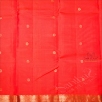 ORANGISH RED COLOUR BODY WITH SMALL BUTTAS AND SELF COLOUR PALLU WITH SELF COLOUR BLOUSE