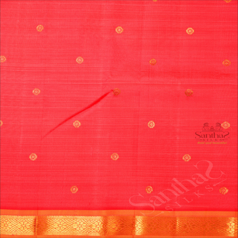 DARK PINK COLOUR BODY WITH GOLDEN ZARI BUTTAS & SINGLE SIDE BORDER AND CONTRAST PALLU WITHOUT BLOUSE