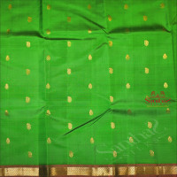 ONESIDE BORDER PARROT GREEN COLOUR BODY WITH GOLDEN ZARI BUTTA & WITHOUT BLOUSE