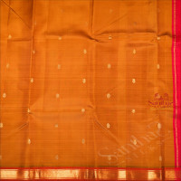 ONESIDE BORDER DARK HONEY COLOUR BODY WITH GOLDEN ZARI BUTTA & WITHOUT BLOUSE