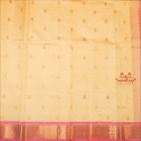 ONESIDE BORDER IVORY COLOUR BODY WITH GOLDEN ZARI BORDER & WITHOUT BLOUSE