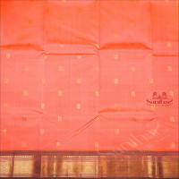 ONESIDE BORDER LIGHT ORANGE COLOUR BODY WITH GOLDEN ZARI BUTTA & WITHOUT BLOUSE