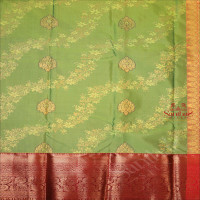 MINT GREEN COLOUR BODY WITH FLORAL EMBOSED PATTERN WITH CONTRAST BLOUSE & BORDER