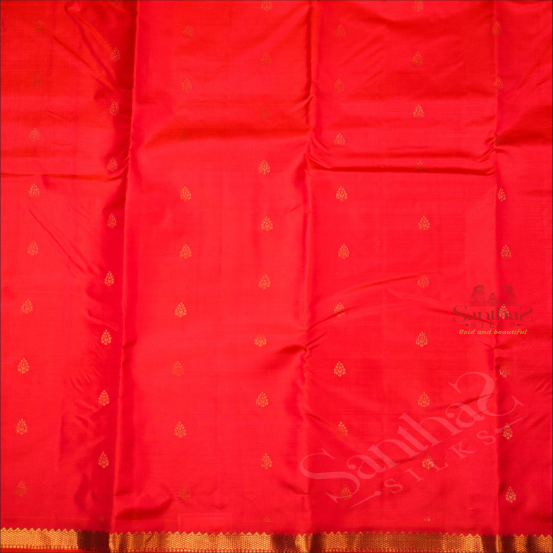 DARK PINK COLOUR BODY WITH GOLDEN ZARI BUTTA WITH SELF BLOUSE