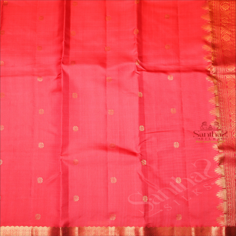 ROSE PINK COLOUR BODY WITH GOLDEN ZARI BUTTA WITH SELF BLOUSE