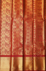 MAROON COLOUR BODY WITH GOLDEN ZARI FLORAL PATTERN WITH SELF BLOUSE