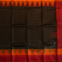 BLACK COLOUR BODY WITH LONG BORDER THALAMBOO BUTTA WITH CONTRAST BLOUSE & BORDER