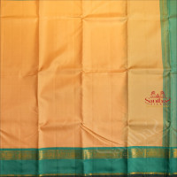 MUSTARD YELLOW COLOUR BODY WITH GOLDEN ZARI BUTTA WITH CONTRAST BLOUSE & BORDER