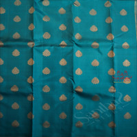 ANANDHA BLUE COLOUR BODY WITH GOLDEN ZARI BUTTA WITH CONTRAST BLOUSE