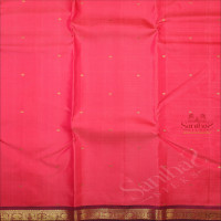 BABY PINK COLOUR CHECKED BODY WITH GOLDEN ZARI BUTTA WITH CONTRAST BLOUSE & BORDER