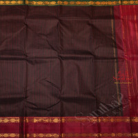 DARK PURPLE COLOUR CHECKED BODY WITH GANGA JAMUNA BORDER WITH CONTRAST BLOUSE & BORDER