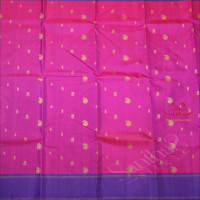 VIOLET COLOUR BODY WITH GOLDEN ZARI BUTTA WITH CONTRAST BLOUSE & BORDER