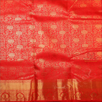 BLOOD RED COLOUR BODY WITH FLORAL JACQUARD BUTTA WITH SELF BORDER & BLOUSE