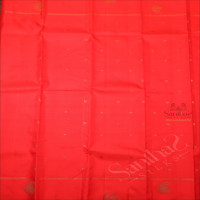 RED COLOUR BODY WITH GOLDEN ZARI ANNAM CHAKKARAM BUTTA WITH SELF BLOUSE & BORDER