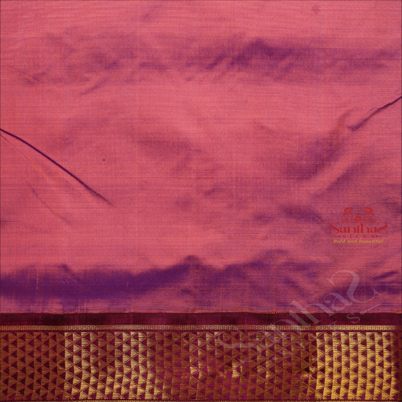 9 YARDS MADISAR DUAL SHADE VIOLET COLOUR BODY WITH CONTRAST BORDER & WITHOUT BLOUSE