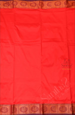 9 YARDS MADISAR RED COLOUR BODY WITH CONTRAST BORDER & WITHOUT BLOUSE
