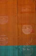 MUSTARD COLOUR BODY WITH COPPER ZARI TREE BUTTA WITH CONTRAST BLOUSE & BORDER