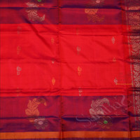 PINK COLOUR BODY WITH GOLDEN AND SILVER ZARI BUTTA WITH CONTRAST BLOUSE & BORDER