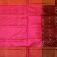 PINK COLOUR BODY WITH GOLDEN ZARI BUTTA WITH CONTRAST BLOUSE & BORDER